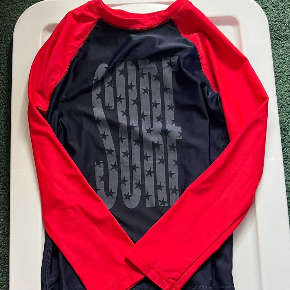GAP Kids Red and Black Swim Rashguard